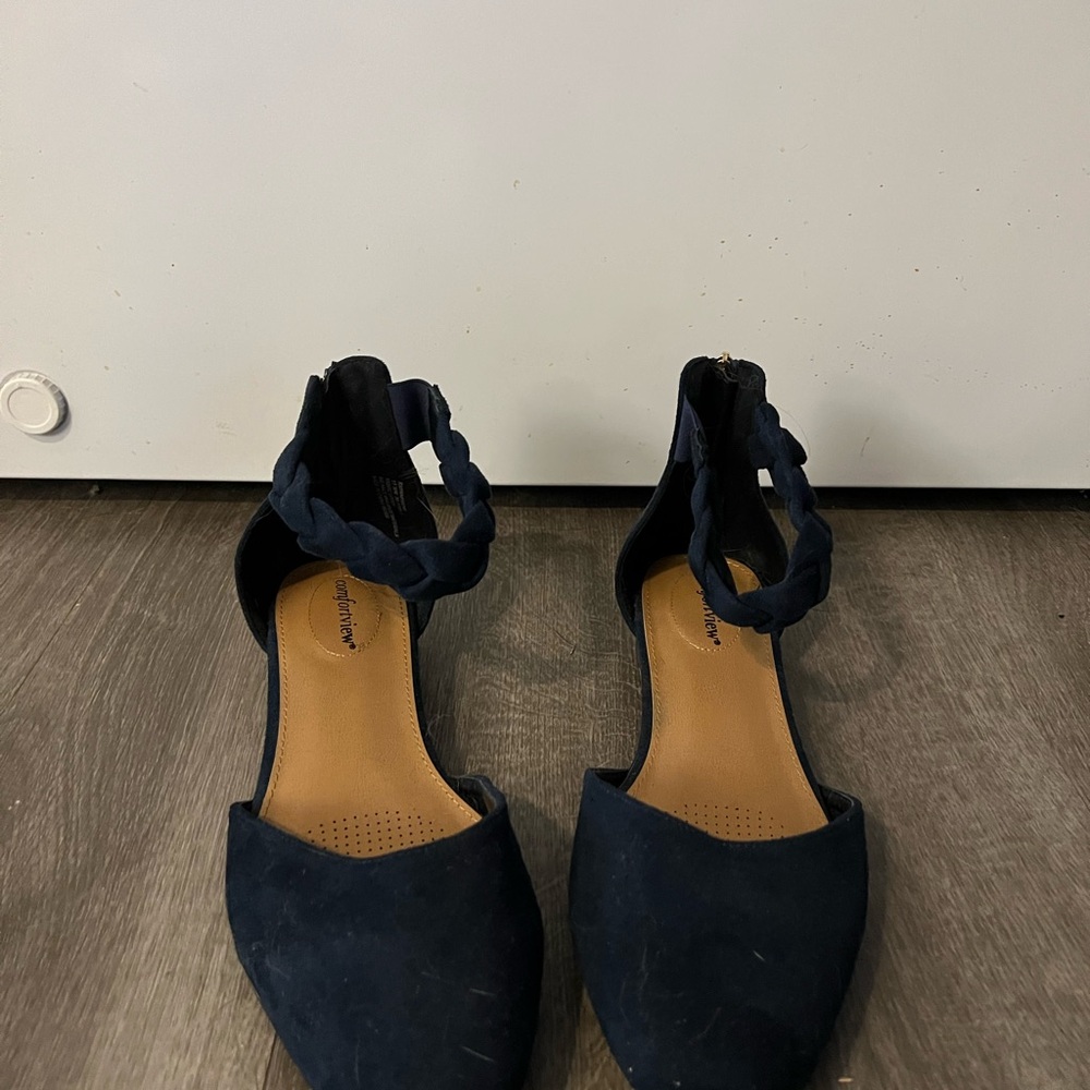 Comfortview Navy Ankle Strap Heels
